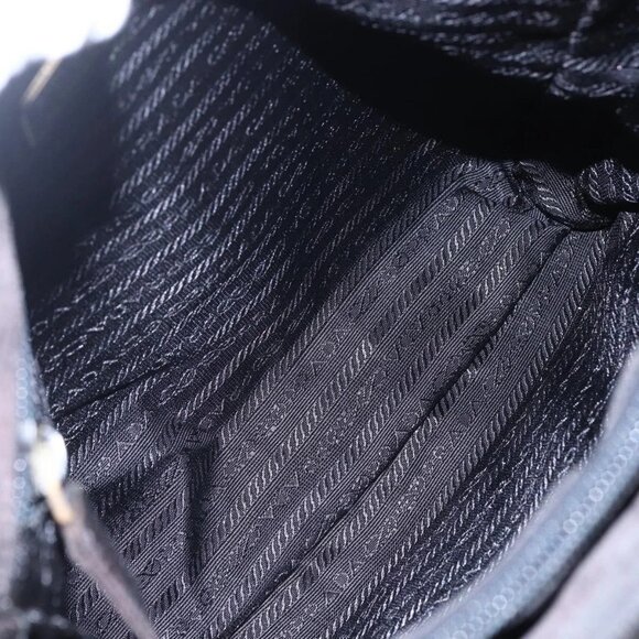 PRADA Hand Bag Nylon Black Silver Auth 153198 - Picture 10 of 16